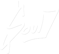 a white logo with the word soul on it